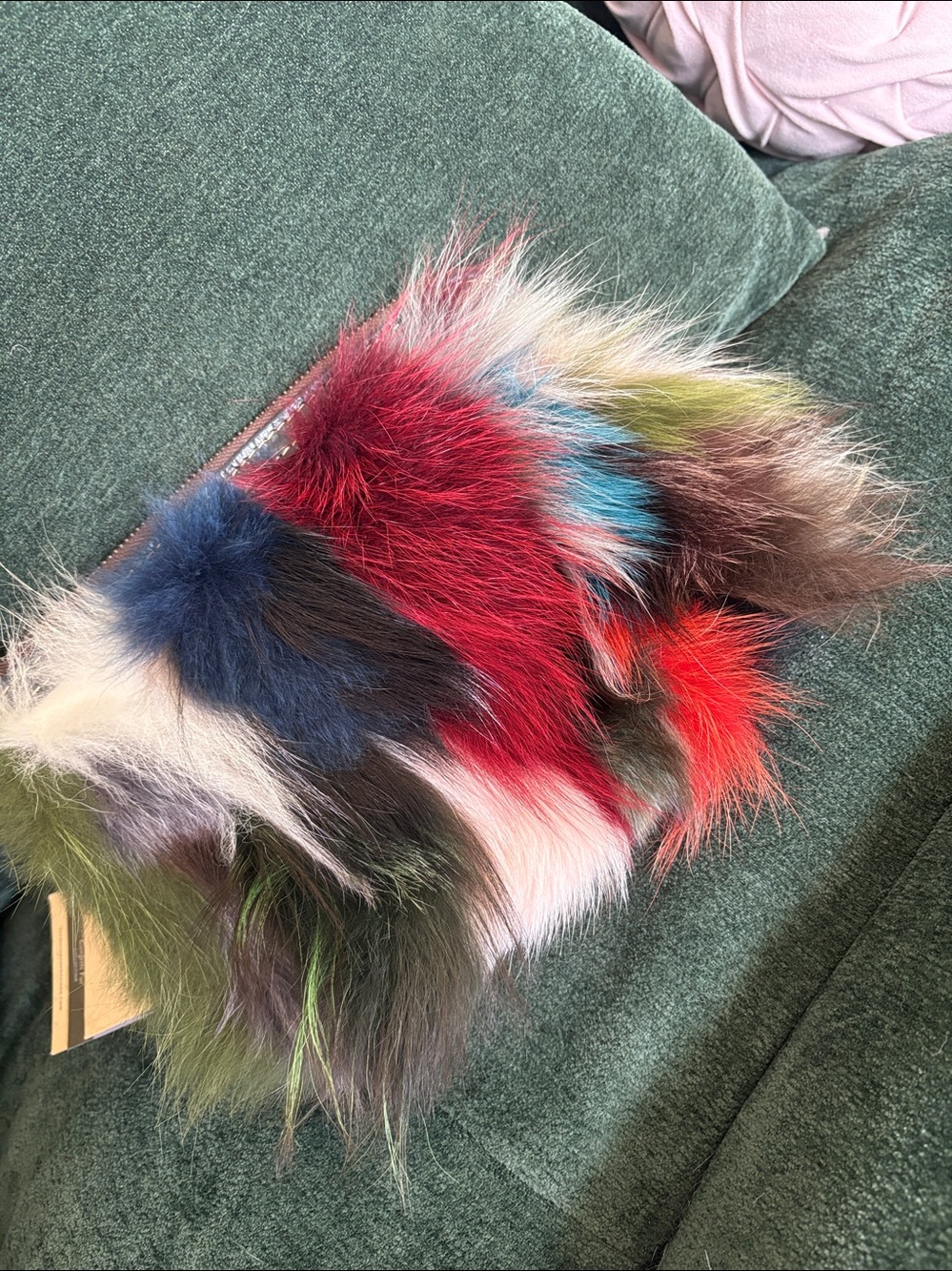 NWT Patricia Nash Italian leather &fox fur clutch. Brand new with tags
